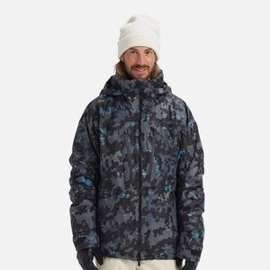 Burton GORE TEX Men's Camouflage Ski Jacket - Black and Blue